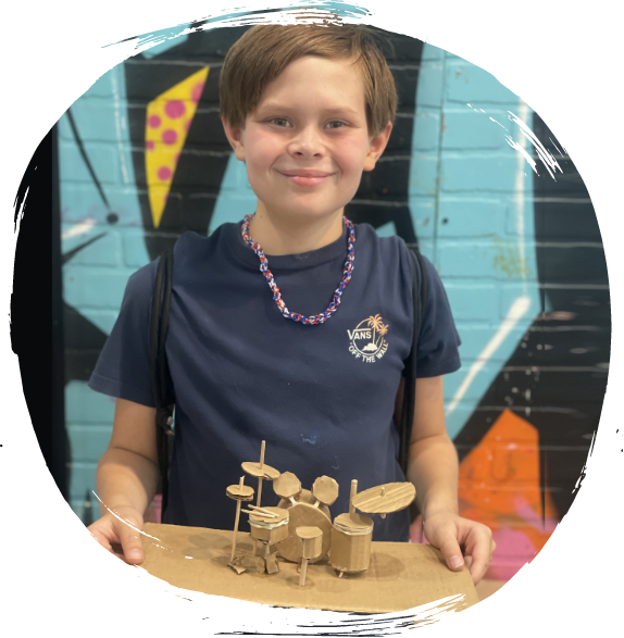 Young artists smiling during Artnest camp